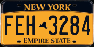 NY license plate FEH3284