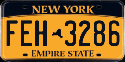 NY license plate FEH3286
