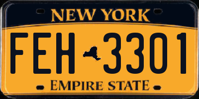 NY license plate FEH3301