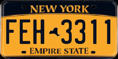 NY license plate FEH3311
