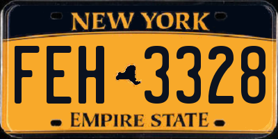NY license plate FEH3328