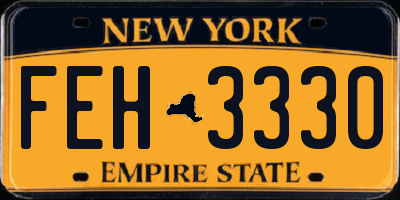 NY license plate FEH3330