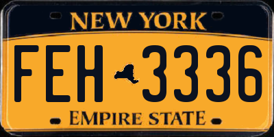 NY license plate FEH3336