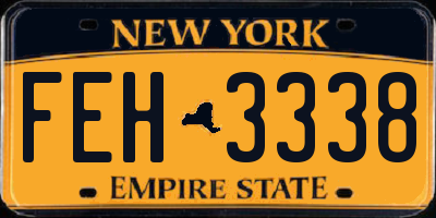 NY license plate FEH3338