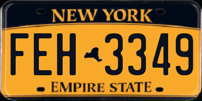 NY license plate FEH3349