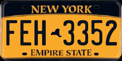 NY license plate FEH3352