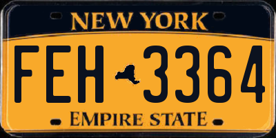 NY license plate FEH3364