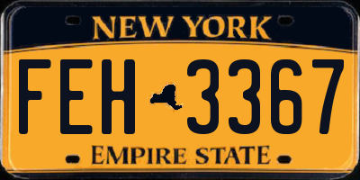 NY license plate FEH3367