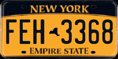 NY license plate FEH3368