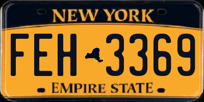 NY license plate FEH3369