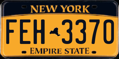 NY license plate FEH3370