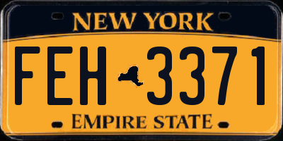 NY license plate FEH3371