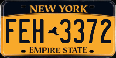 NY license plate FEH3372