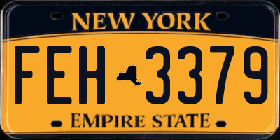 NY license plate FEH3379