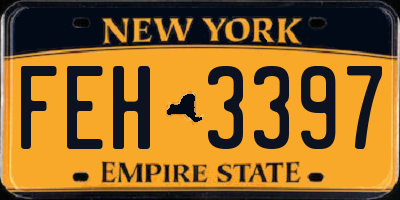 NY license plate FEH3397