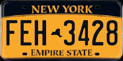 NY license plate FEH3428