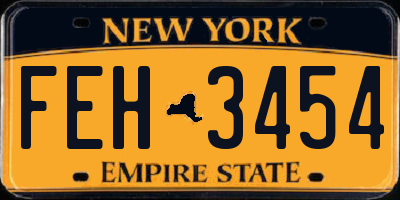 NY license plate FEH3454