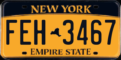 NY license plate FEH3467