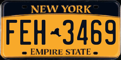 NY license plate FEH3469
