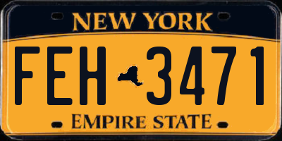NY license plate FEH3471