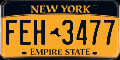 NY license plate FEH3477