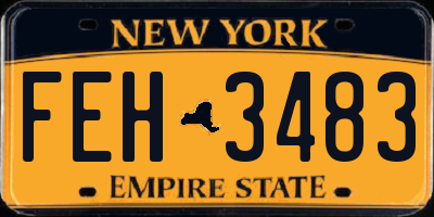 NY license plate FEH3483