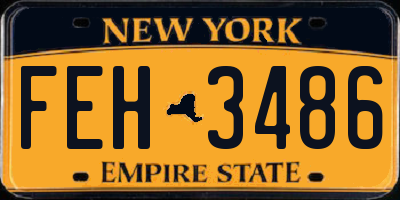NY license plate FEH3486
