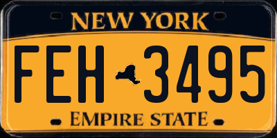 NY license plate FEH3495