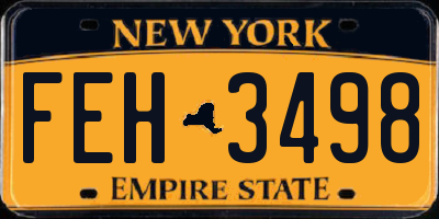NY license plate FEH3498