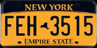 NY license plate FEH3515