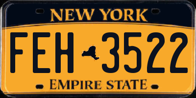 NY license plate FEH3522