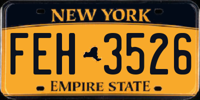 NY license plate FEH3526