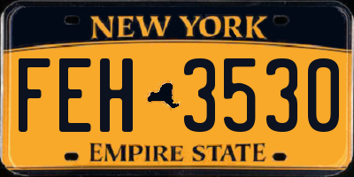 NY license plate FEH3530