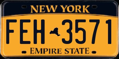 NY license plate FEH3571