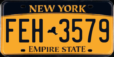 NY license plate FEH3579