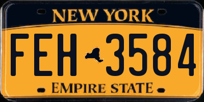 NY license plate FEH3584