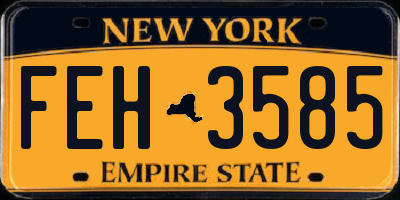 NY license plate FEH3585