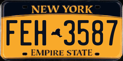 NY license plate FEH3587