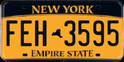 NY license plate FEH3595