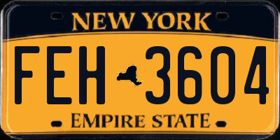 NY license plate FEH3604