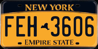 NY license plate FEH3606