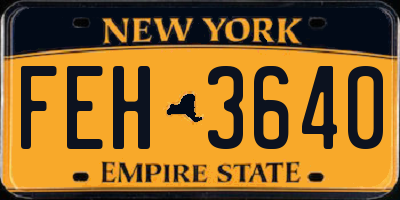 NY license plate FEH3640
