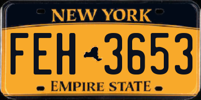 NY license plate FEH3653
