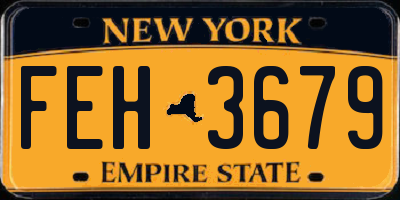 NY license plate FEH3679