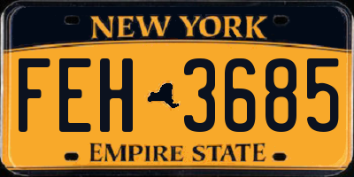 NY license plate FEH3685