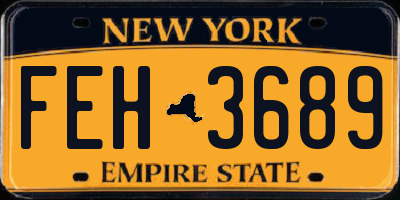 NY license plate FEH3689