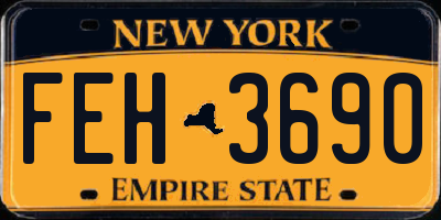 NY license plate FEH3690