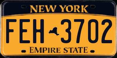 NY license plate FEH3702