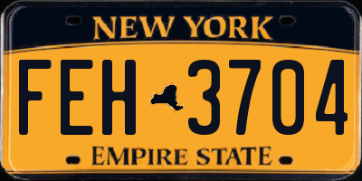 NY license plate FEH3704