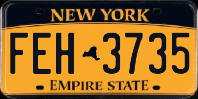 NY license plate FEH3735